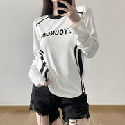 Letter Print Knit Pullover