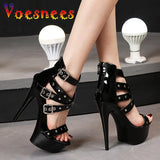 15CM Platform Stiletto Rivet Sandals