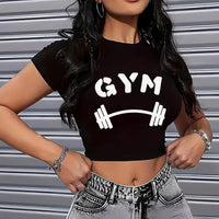 Graphic Print Short Sleeve Crop Tee
