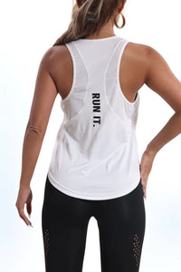Mesh Racerback Print Sports Tank Top