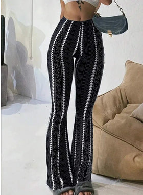 SheRoar Striped Flare Pants for Women