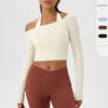 SheRoar Women's Off-Shoulder Long-Sleeve Yoga Top