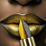 Two-Tone Metallic Glitter Lipstick | High-Pigment Gradient Lip Tint
