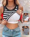 Striped Slim-Fit Sleeveless Tank Top