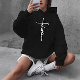 Damen-Kapuzenpullover mit amerikanischem Kreuz-Print
